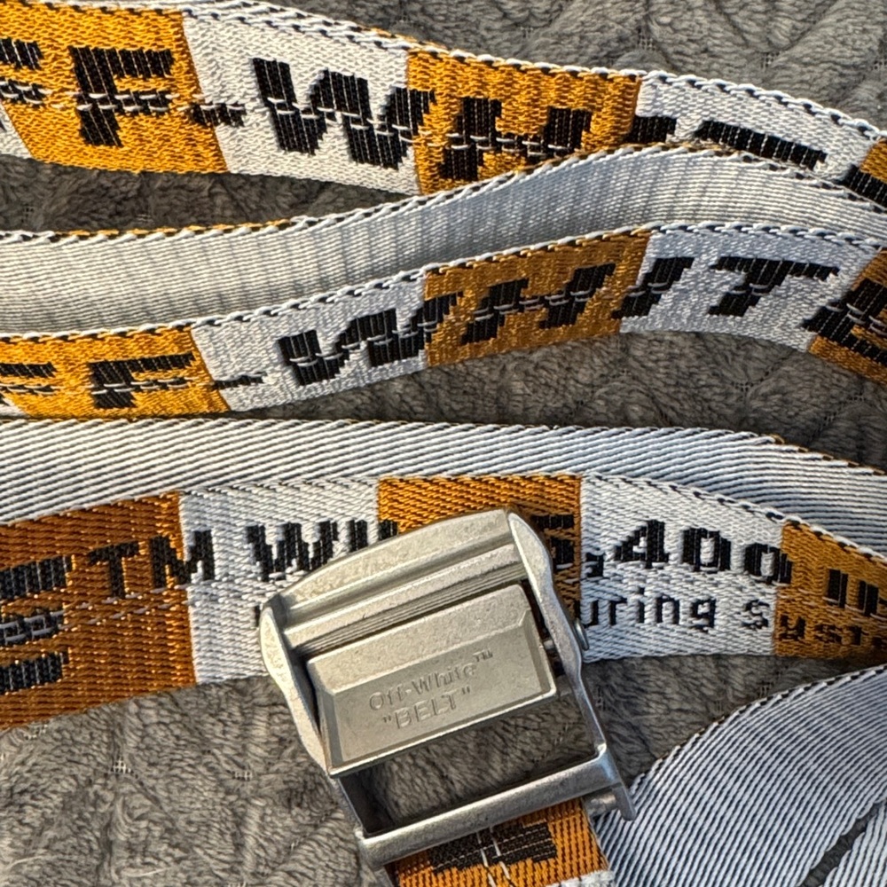 Off-White Industrial Belt in Orange and White - Picture 2 of 8